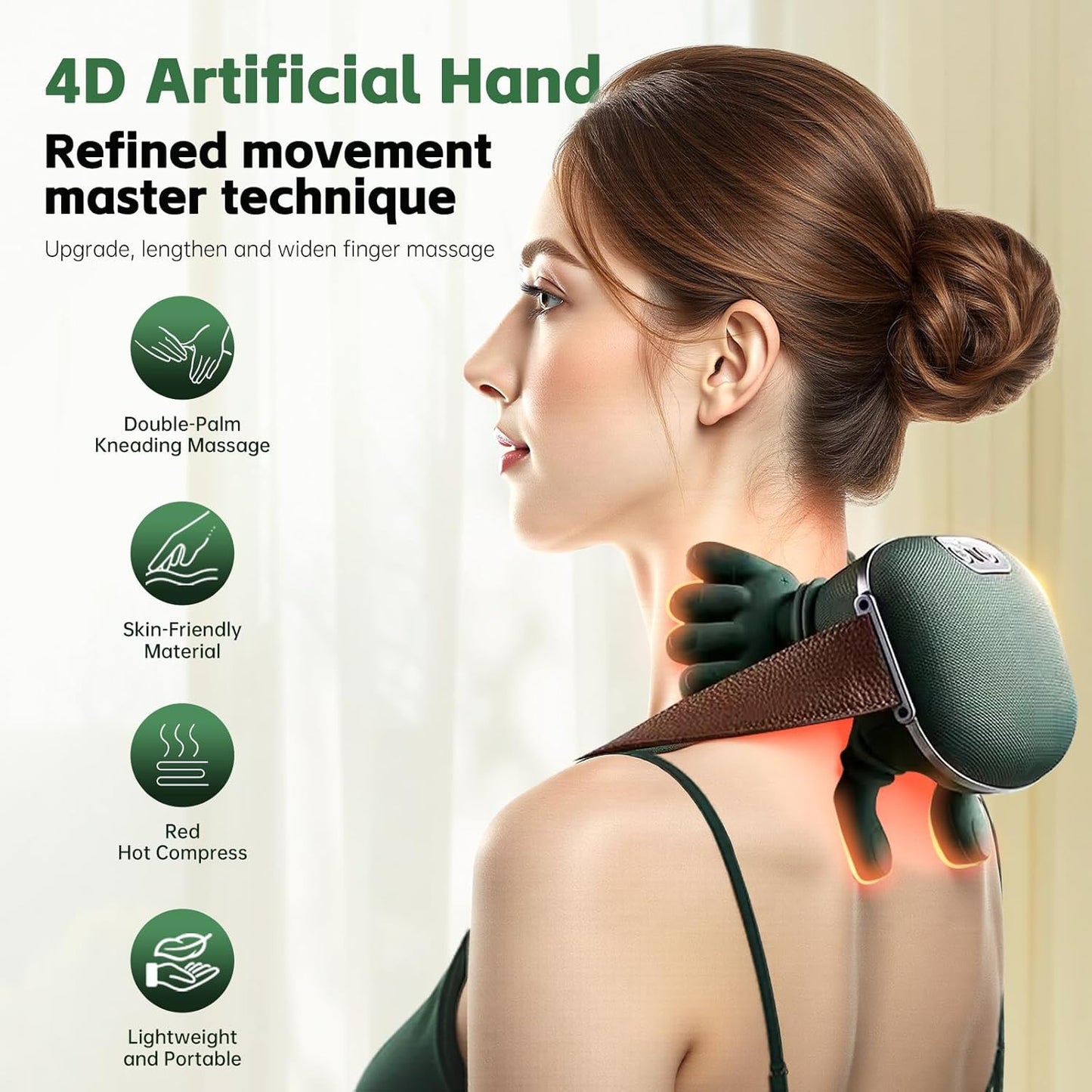 Massager for Shoulders and Body - Cervical Spine Relief Device with Electric Kneading Function for Home Use